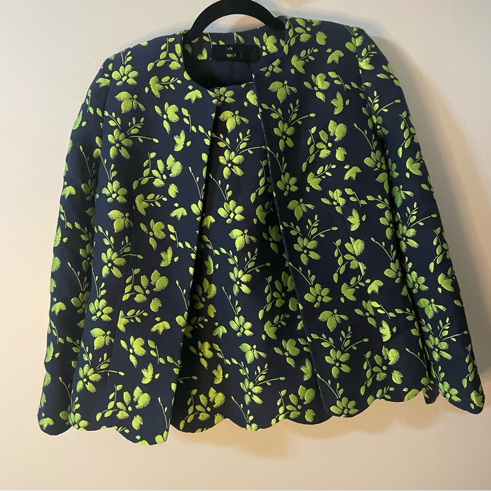 Vintage Peggy Jennings Floral Patterned 2-Piece Set - Black and Green